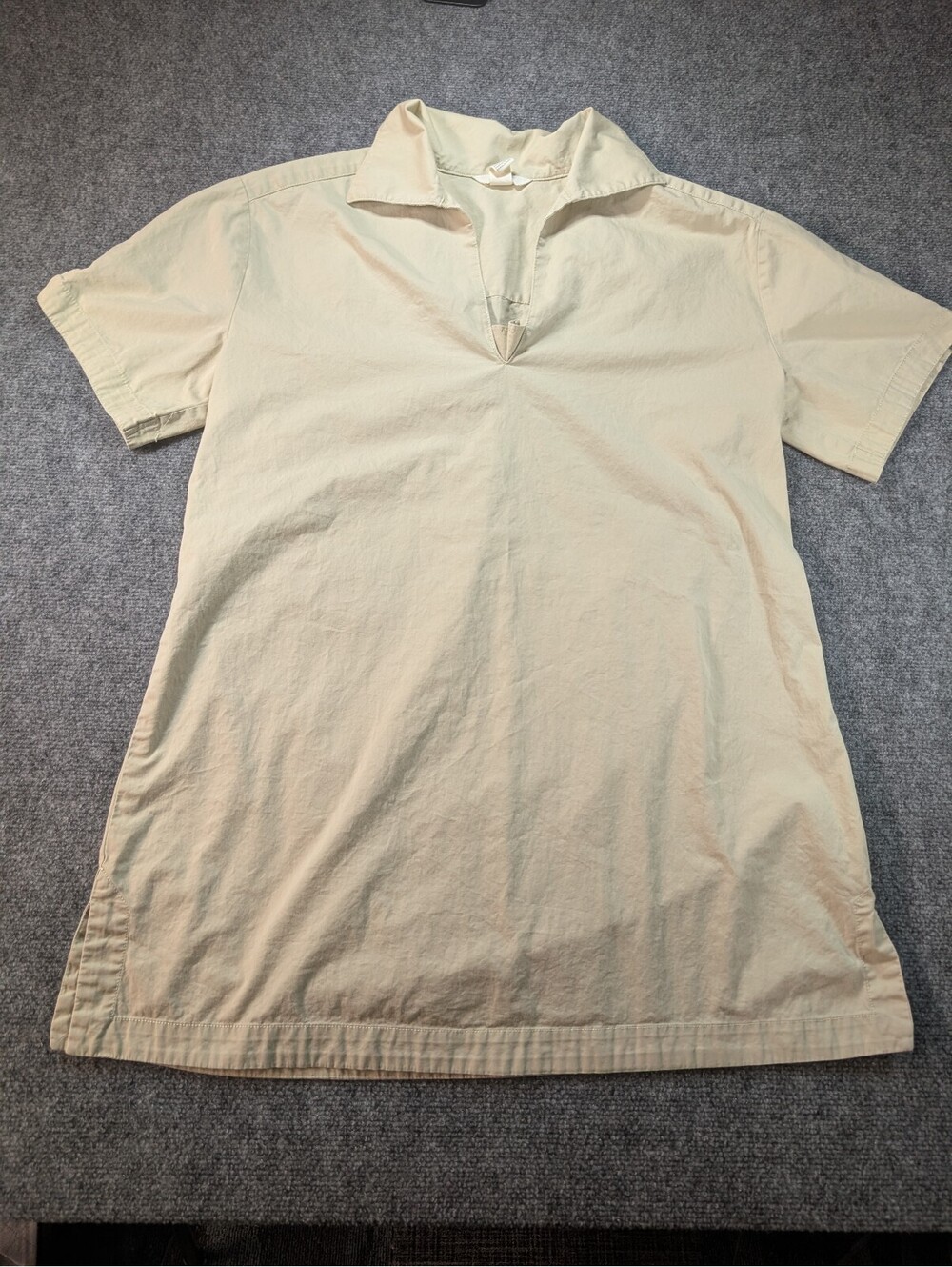 H&M Women's Large Beige Short Sleeve Cotton Dress Tunic